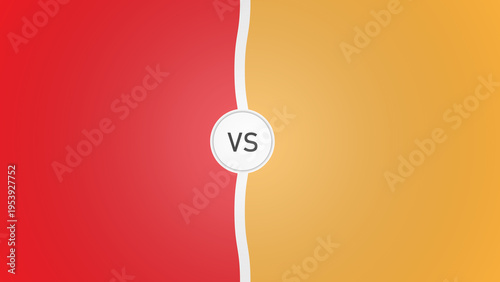  Versus battle screen template with VS icon on red and yellow background