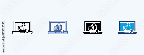Electronic Commerce Multiple Icon Illustration Vector