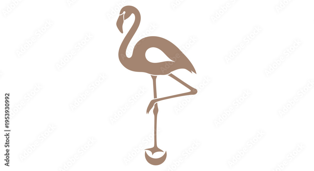 Obraz premium A brown flamingo standing on one leg