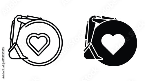 heart shaped recycle symbol vector illustration
