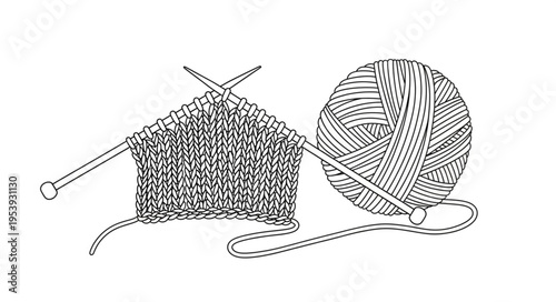 Knitting in Progress - Needles, Yarn, and a Cozy Project.