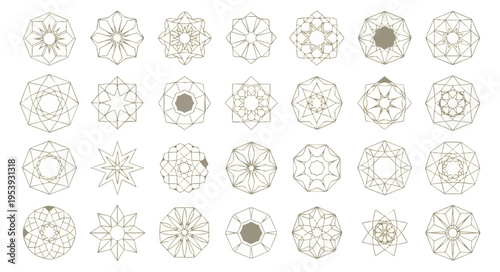Geometric pattern collection decorative design elements