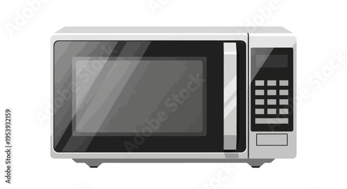 Modern Microwave Oven with Digital Display.