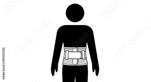 Simple illustration of a person wearing fanny pack.
