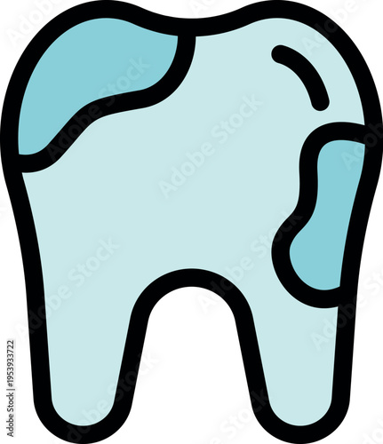 Cartoon drawing of a decaying tooth requiring urgent dental care and attention