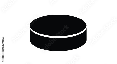 A simple minimalist illustration depicts a black cylindrical object with a white line high quality