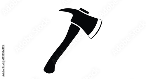 A black silhouette of a hand axe sharply defined silhouette