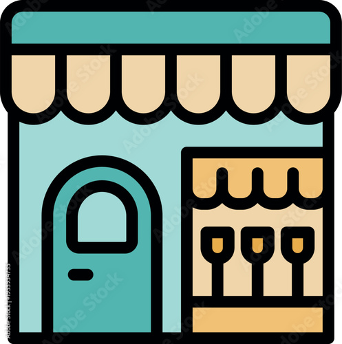 Charming cafe exterior showcasing a display of pastries, enticing passersby to enter and enjoy a treat