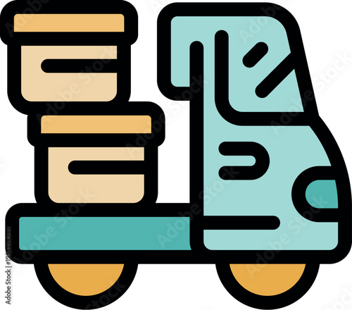 Small delivery truck transporting two packages, symbolizing efficient shipping and logistics in e commerce and delivery services