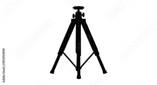 Black tripod standing against a white background a striking silhouette