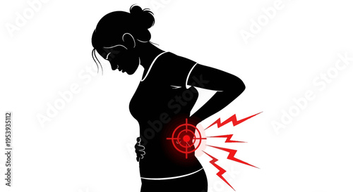 Woman experiencing lower back pain.