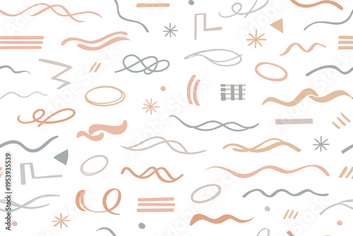 Modern abstract decoration and minimalist graphic exploration with stylish hand drawn motion mood