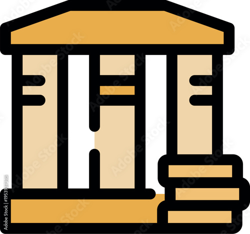 Courthouse symbolizes legal proceedings and administration of justice