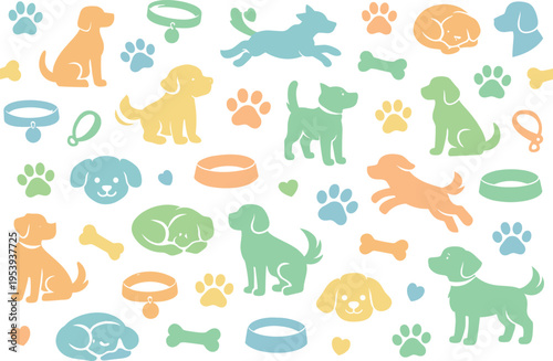 Friendly pet companionship and joyful everyday dog ownership with simple animal care lifestyle theme