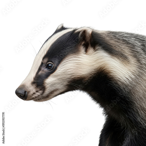 Badger portrait isolated On Transparent Background