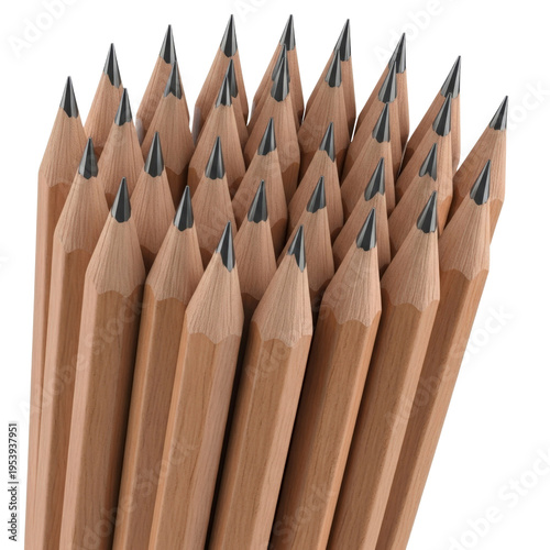 Group of sharpened wooden pencils
