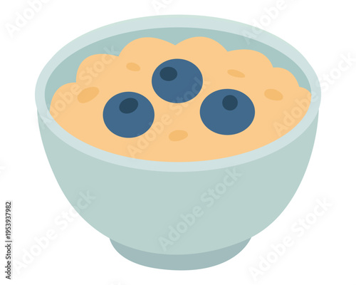 Delicious Bowl of Oatmeal with Fresh Blueberries