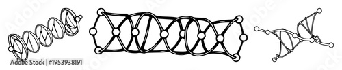 Carbon nanotube set with fine line art geometric structure featuring nanotechnology, science, clean lines with white background and simplicity