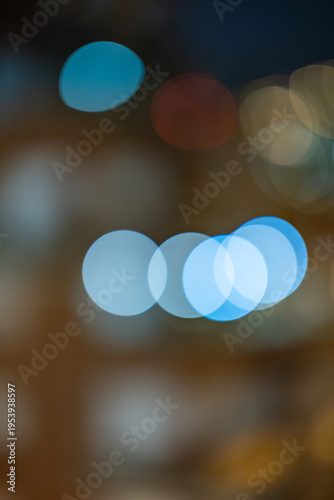 Abstract urban night lights creating colorful bokeh pattern