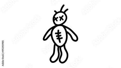 voodoo toy, black isolated silhouette