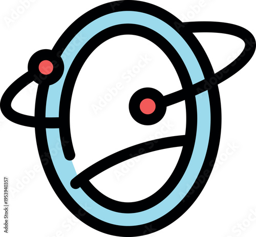 Atomic structure model showing electrons orbiting around nucleus, physics and chemistry educational material
