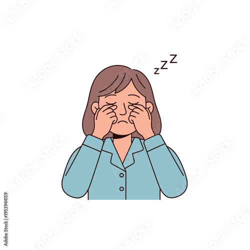 Woman Rubbing Eyes Feeling Tired.
