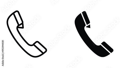 old style rotary telephone handset flat design vector illustration