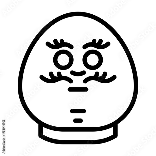Daruma Vector Line Icon Design