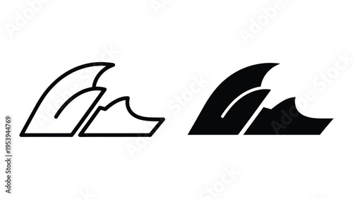 surfboard fin vector illustration, flat design