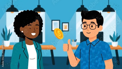Business People Discussing Finance and Salary Illustration