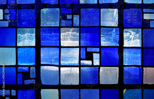 Detail of a stained-glass window on Dom Bosco Sanctuary in Brasilia, Federal District, Brazil