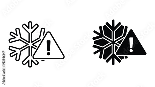 Snowflake warning signs vector illustration
