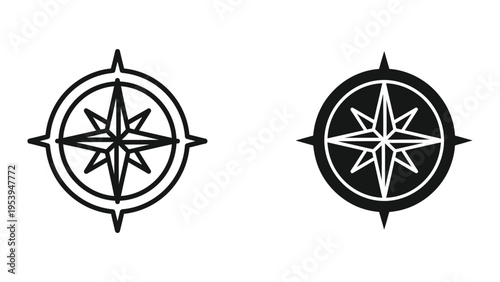 compass rose vector illustration, navigation symbols, flat design