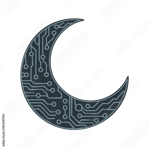 Crescent moon shape circuit board design element