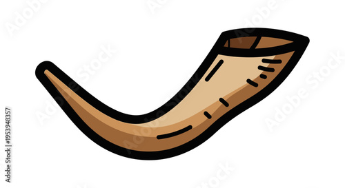Shofar horn instrument used in Jewish religious ceremonies and traditions.