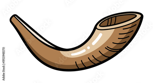 Illustration of a Shofar a Jewish ritual horn.