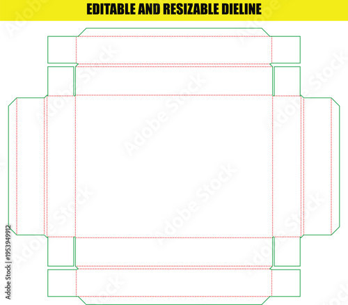 Editable and Resizable Dieline for a Customizable Tray Box Packaging Solution