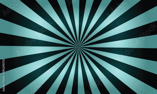 Vibrant Teal and Dark Black Beams Creating a Hypnotic Radial Burst Visual Element