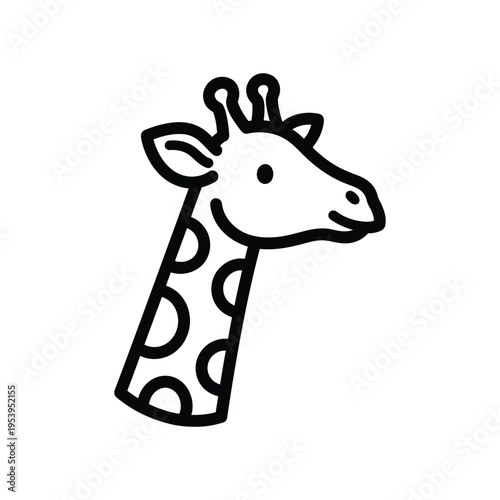 Giraffe Head Line Art Commercial