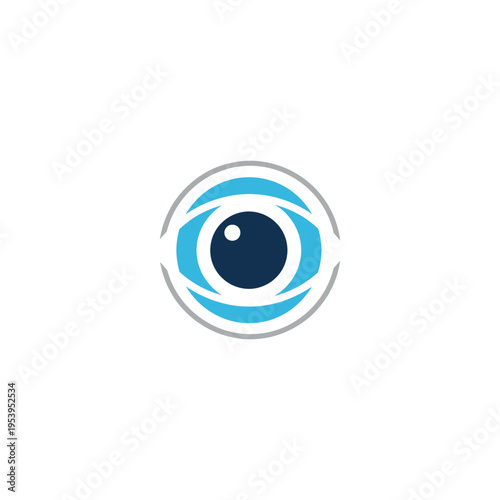 Blue Eye Logo Design Element Closeup.