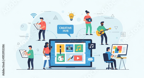 Creative Team Collaboration on Digital Projects and Artistic Pursuits.