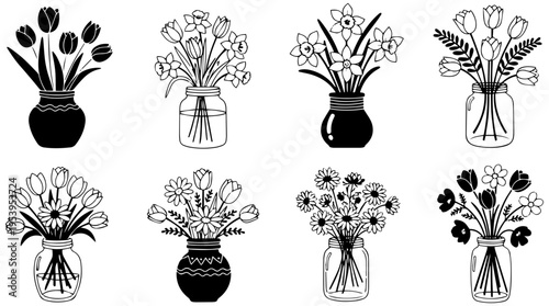 Elegant floral arrangements in vases for decoration and gifting
