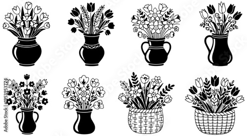 Beautiful bouquets in stylish vases for home decor inspiration