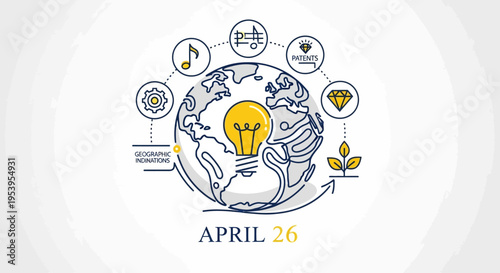 Global innovation and idea generation concept with a lightbulb on Earth, isolated on transparent background