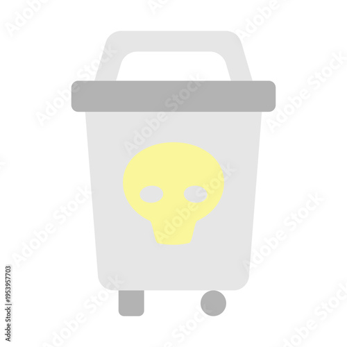 Hazardous Waste Bin Vector Flat Icon Design