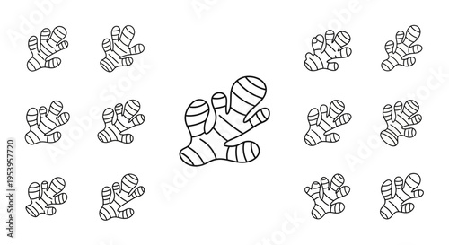 Group of boxing gloves illustration.
