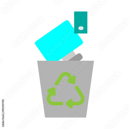 Electronic Waste Vector Flat Icon Design
