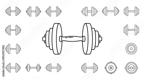 Dumbbell Weights Fitness Equipment Gym.