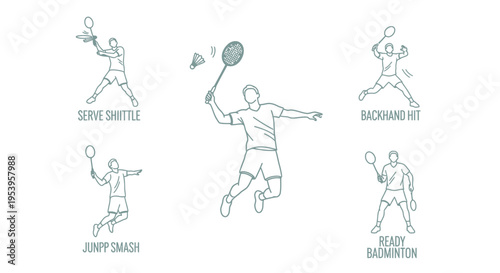 Man playing badminton with racket.