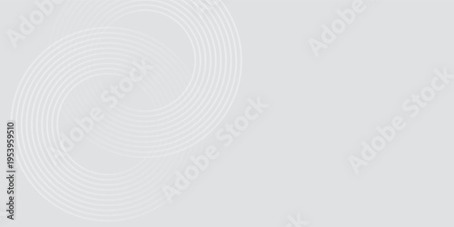 Abstract white glowing geometric lines on gray background. Modern shiny blue circle lines pattern. Futuristic technology concept. Suit for cover, poster,